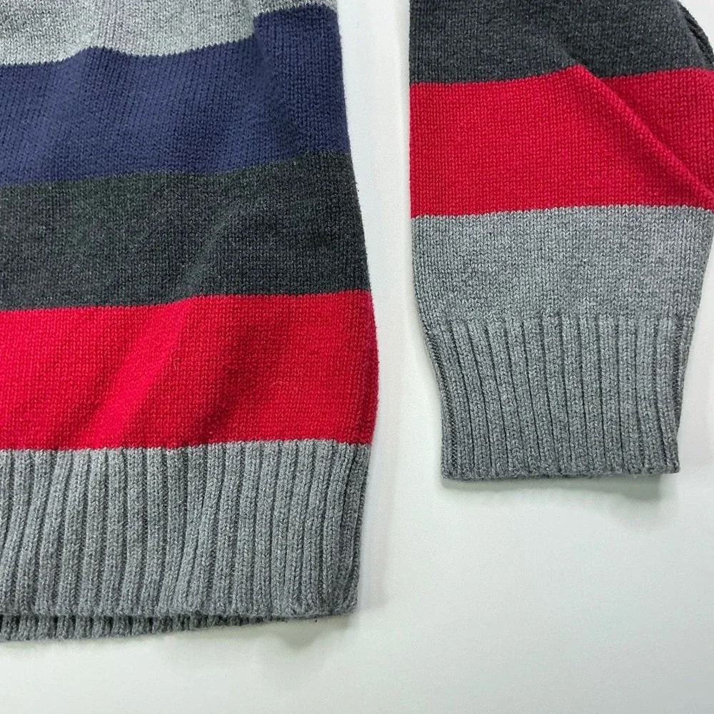 OshKosh Multi-Color Striped Quarter-Zip Sweater Kids Size 8 Cotton Knit Pullover